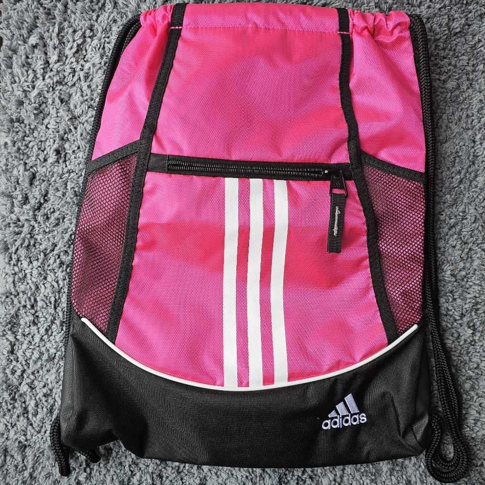 NWOT Adidas Pink and Black Drawstring Bag